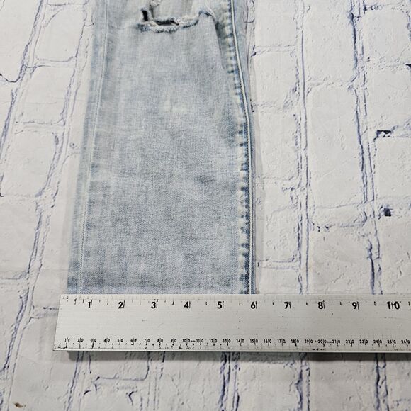 American Eagle WOMENS SIZE 2 Artist Crop Jeans Blue Low Rise Denim Distressed - Picture 6 of 16